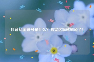 ​抖音私密账号是什么？看完这篇就知道了！