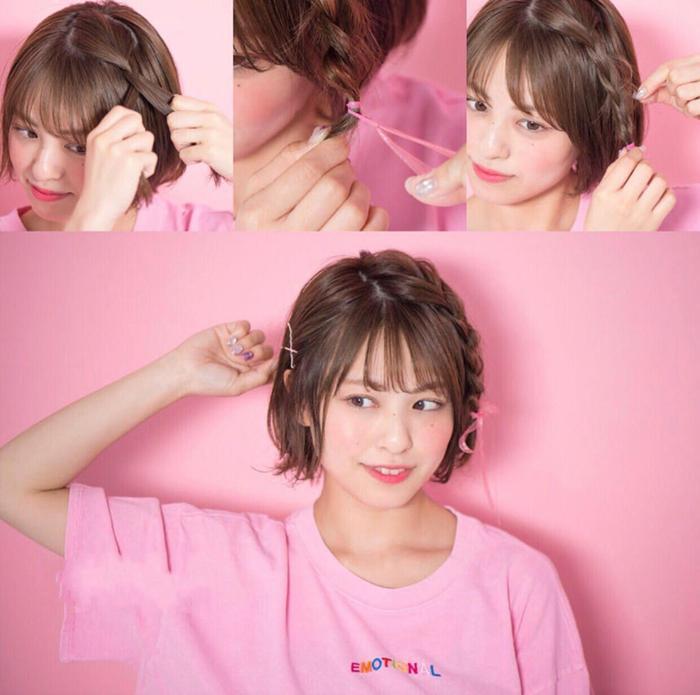 超级实用的短发编发教程，短发妹子也可以很多变，可爱动人！