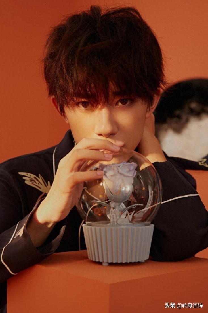 易烊千玺写真温柔治愈 与花朵玩偶相伴