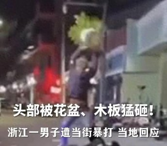 ​太狠了！一男子当街被暴打拖拽，头部被花盆、木板猛砸！当地回应