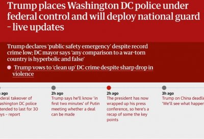 ​特朗普宣布接管华盛顿特区警务： “30天接管”的政治博弈