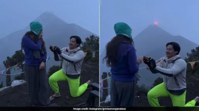 ​外国男子在危地马拉求婚女友，火山突然爆发，网友：小说里的情节