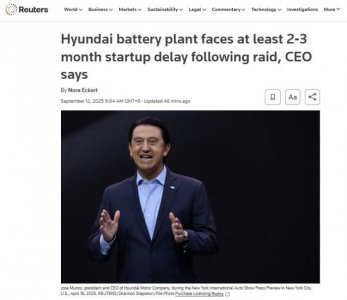 ​仅有一工人选择留美 韩国现代汽车称美方检查将使工厂延迟投产