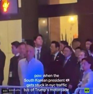 ​继马克龙、埃尔多安后，李在明也“被迫”为特朗普车队让路