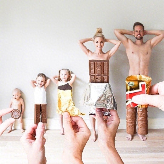 一组超有创意的家庭亲子照，满满的爱