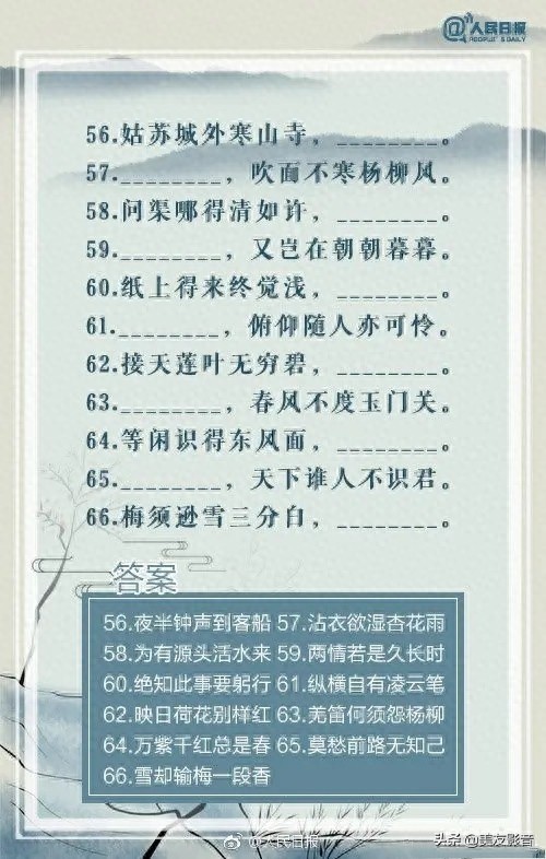 经典古诗词一百句